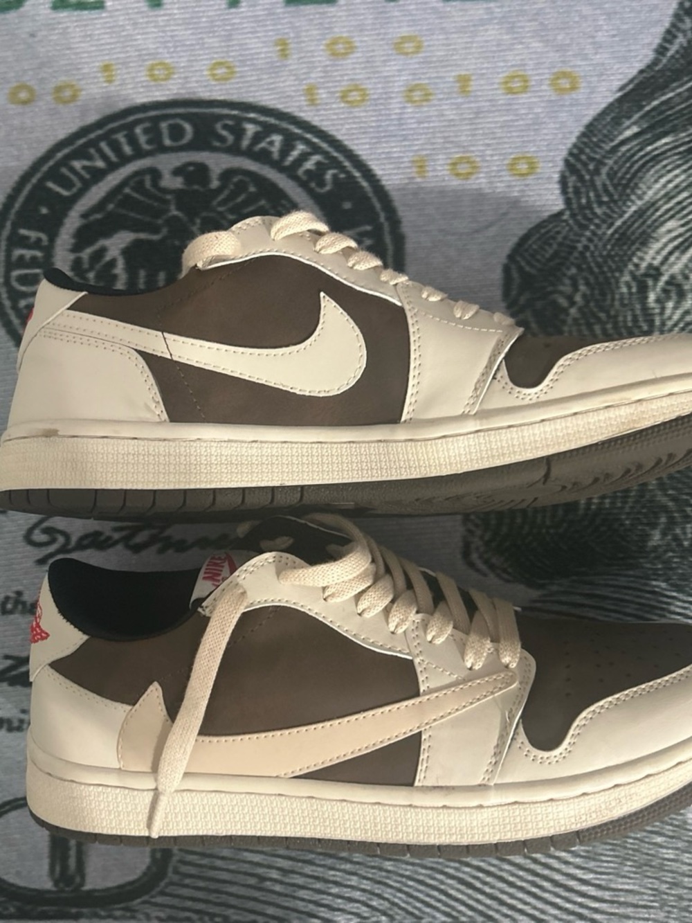 Nike Men's Low-Top Sneakers in Cream & Brown